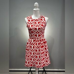 CLEARANCE! Copper Jude Connally Ikat Print Fit & Flare Dress Size S EUC